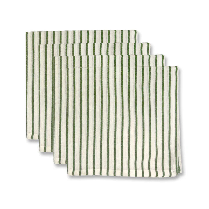 Samara Green Stripe Napkin Set 4
