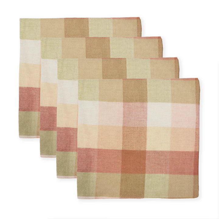 Rosie Multi Check Napkin Set 4