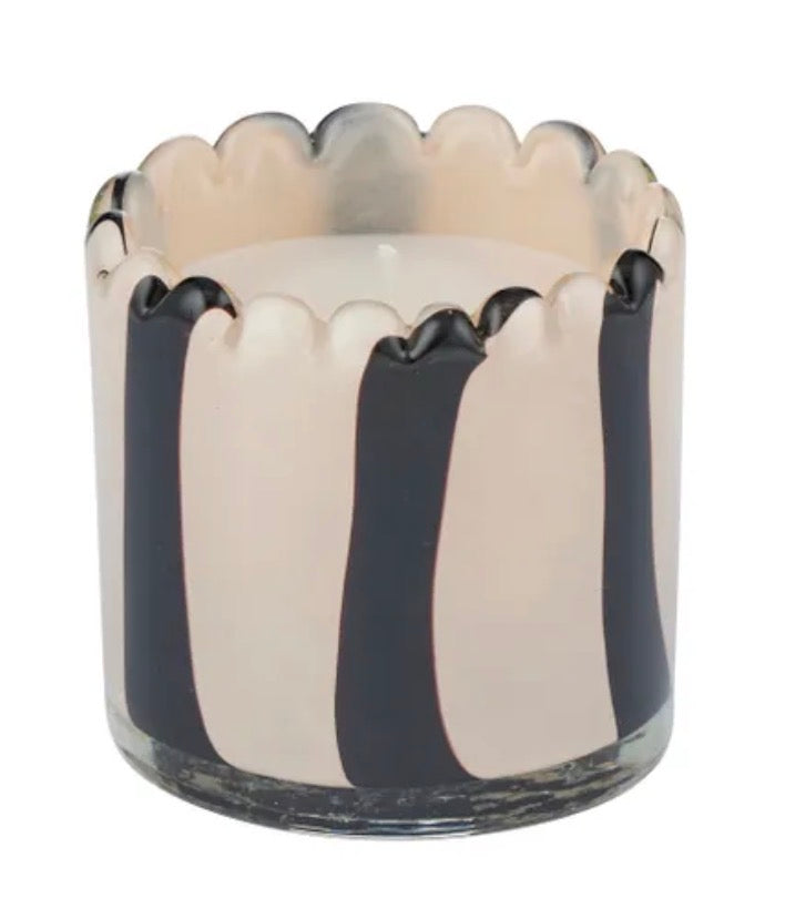 BILLIE 5% GLASS CANDLE 8X8CM IVORY/BLACK