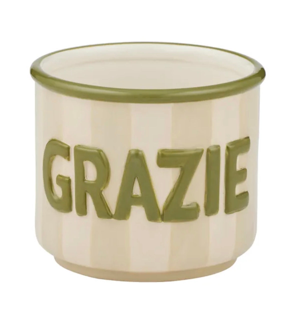 GRAZIE CERAMIC POT 14X12CM TAUPE/OLIVE