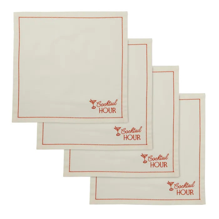 Social S/4 cotton napkins 25cm iv/cherry