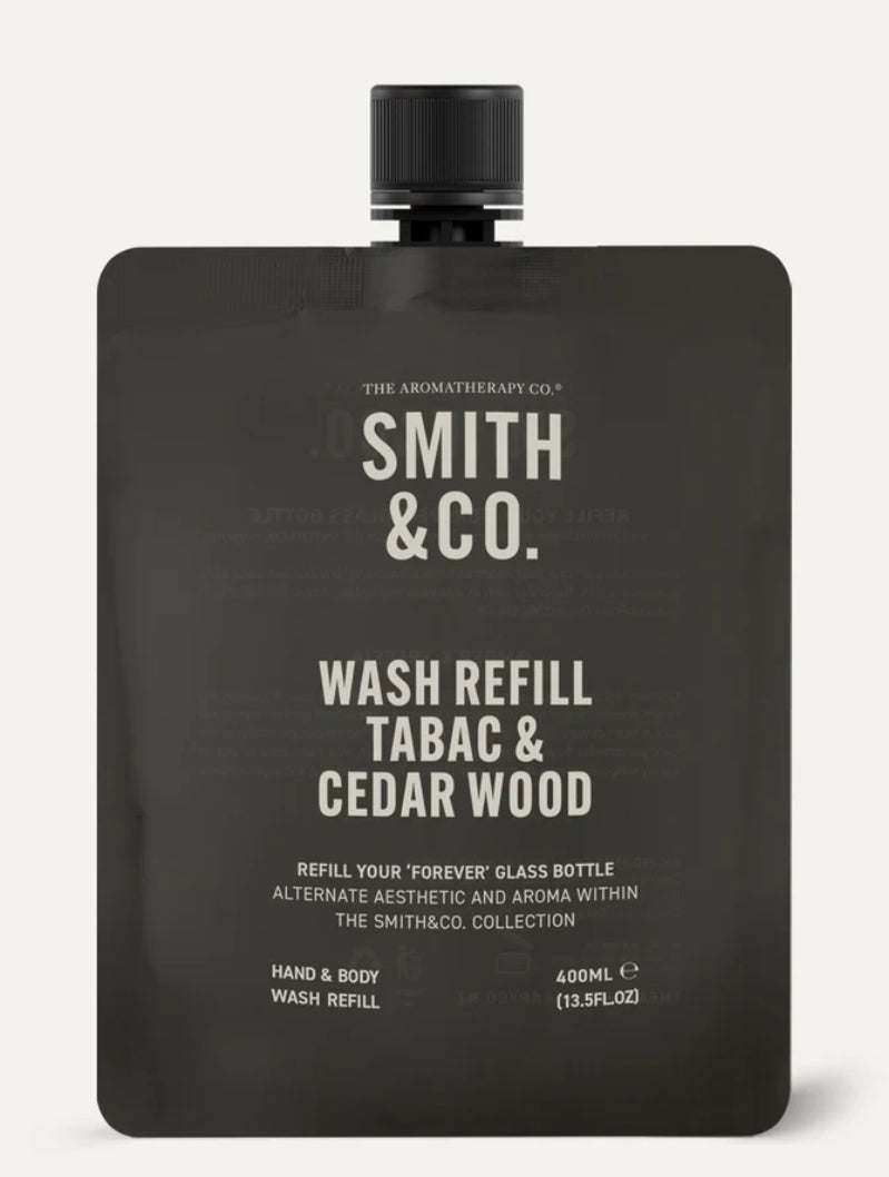 Smith & Co Hand Body Wash Refill 400ml Tabac & Cedarwood