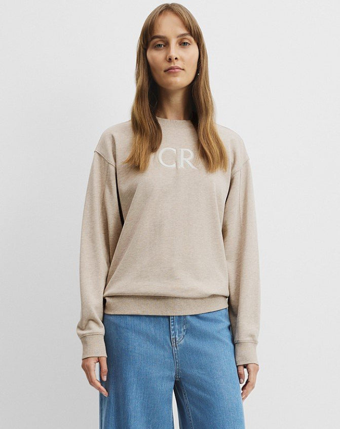 COTTON CR LOGO SWEAT SANDSHELL