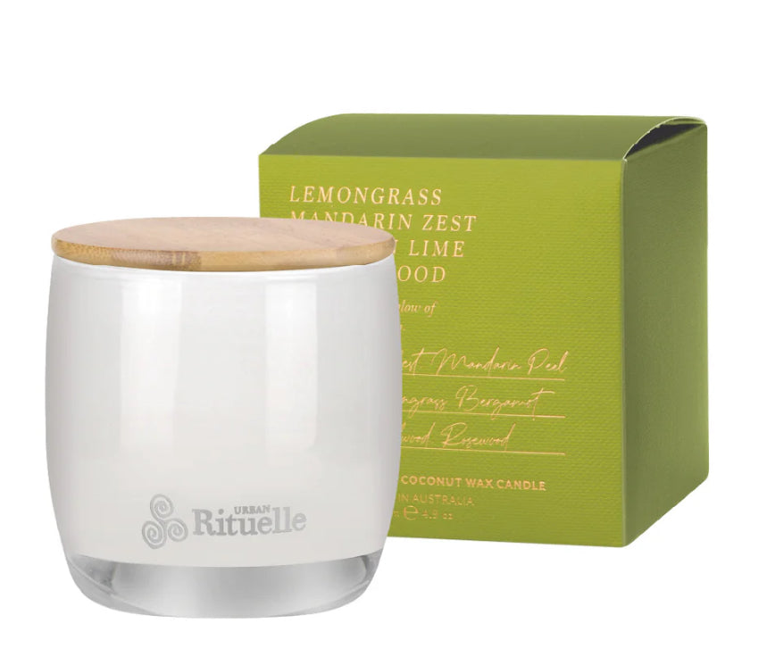 Lemongrass, Mandarin Zest, Tahitian Lime & Sandalwood Soy Candle 140gm