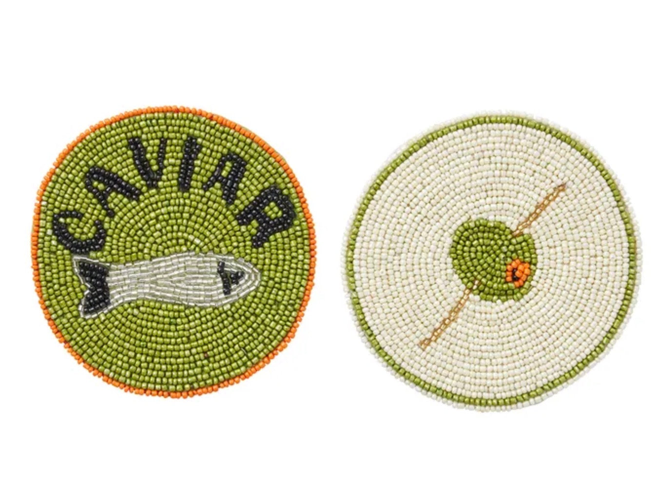 Caviar & Olive Bead Coaster 10cm
