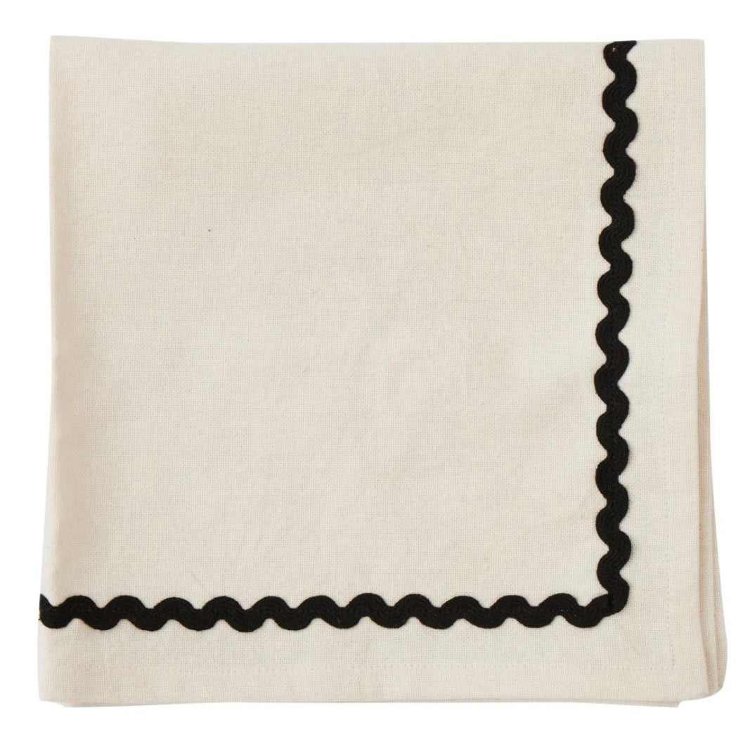ORLA NAPKINS IVORY/BLACK
