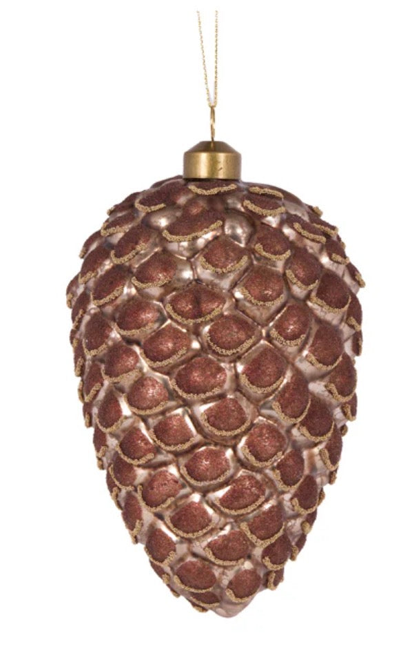 Luxe Frosted Pinecone Ornament