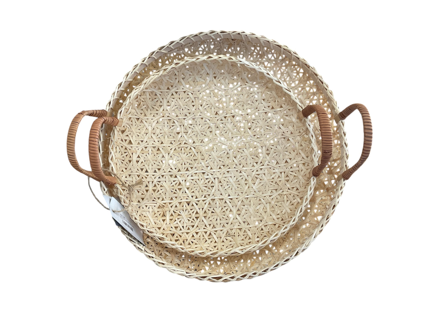 Bamboo Woven Natural Tray Set