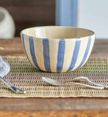 Begonia Bowl, Blue, Stoneware