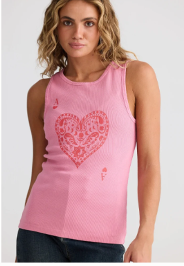 Ace Of Hearts Ribbed Tank