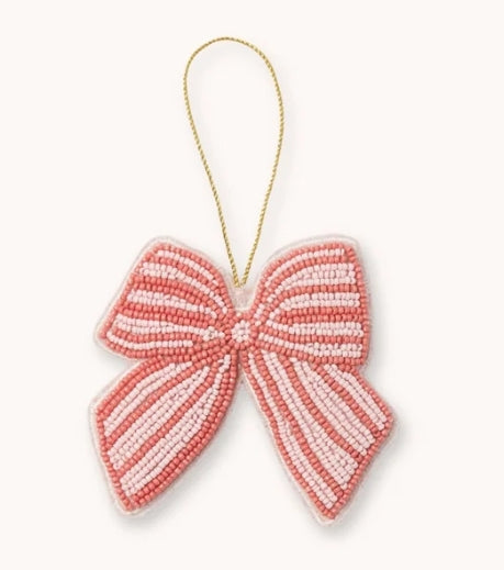 Bow Rose Beaded Christmas Decoration