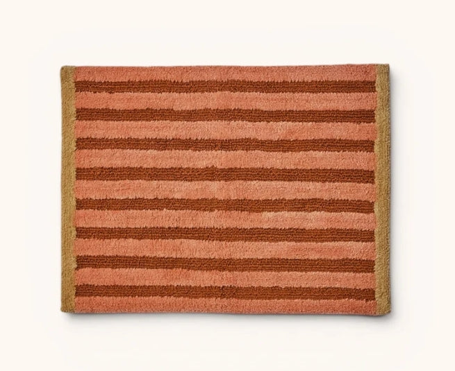 Stripe Bath Mat Terracotta