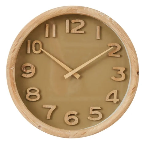 Cedric Wood Clock 32.5cm Natural/Olive