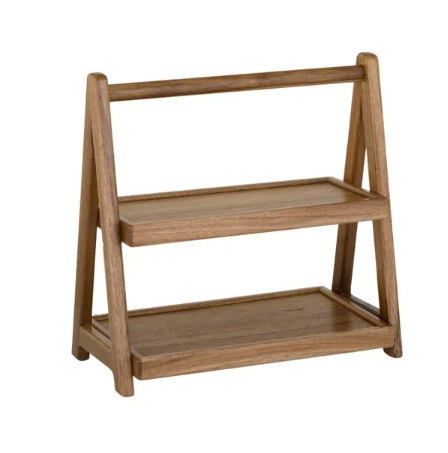 Gusto Wood 2 Tier Shelf 35x19x35cm Nat