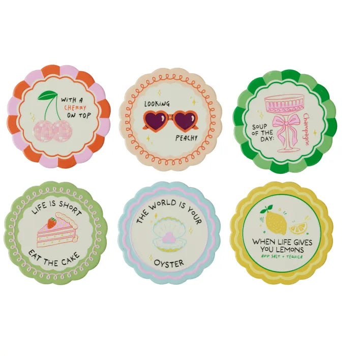 Proverb Ceramic Coaster 10cm 6 Asst CDU
