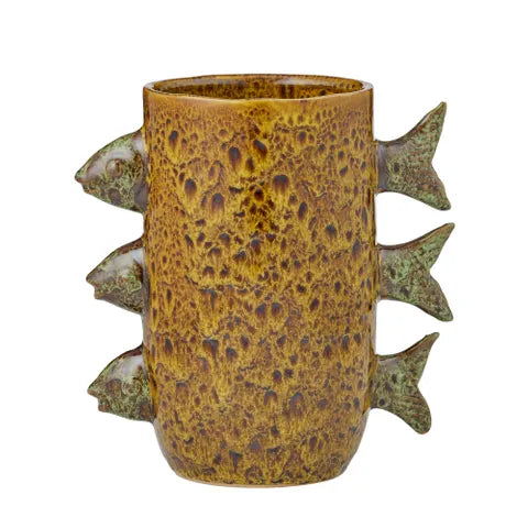 Pescado Ceramic Vase 21x12.5x21cm Olive