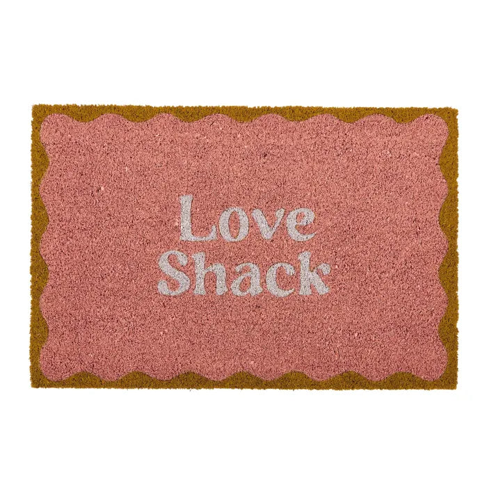 Love Shack PVC Back Coir Mat 40x60cm Pnk