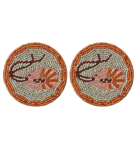 G'Day S/2 Beaded Coasters 10cm Multi