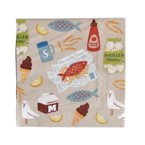 Fish & Chips 20pk 3 Ply Napkin