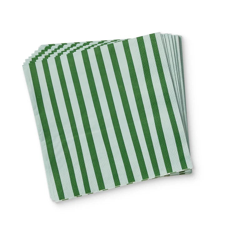 Niki Stripe Green Paper Napkin Set 20pc