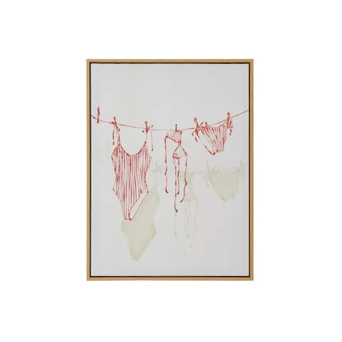 Laundry Day Natural Frame Oil 45x60cm