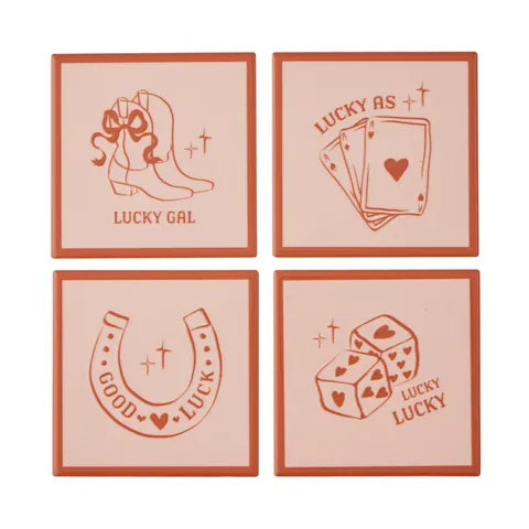 Lucky As S/4 Ceramic Coasters