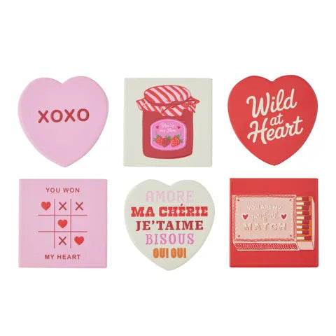 Romance Ceramic Coaster 6 Asst