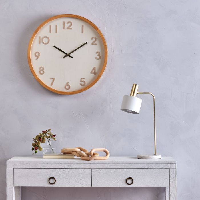 Amalfi Leonard Wall Clock Natural & White 61x6x61cm
