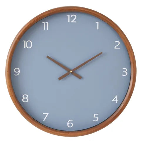 Willow Wood Clock Walnut/Blue