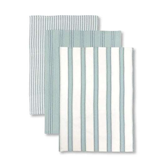 Woven Blue Teatowel Pack 3