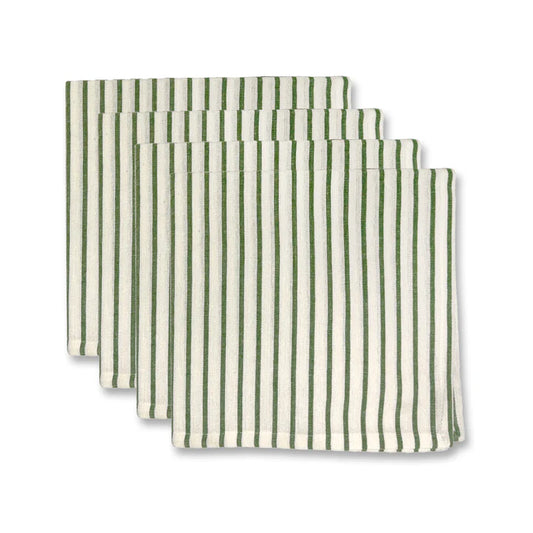 Samara Green Stripe Napkin Set 4