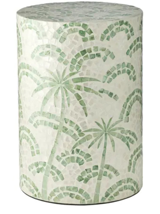 Palma Inlay Stool 35x50cm Green/Ivory