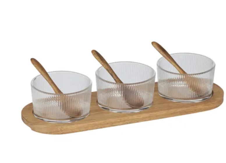 Dritta 7pc Glass/Wood Set 10x32x6cm