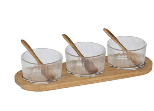 Dritta 7pc Glass/Wood Set 10x32x6cm