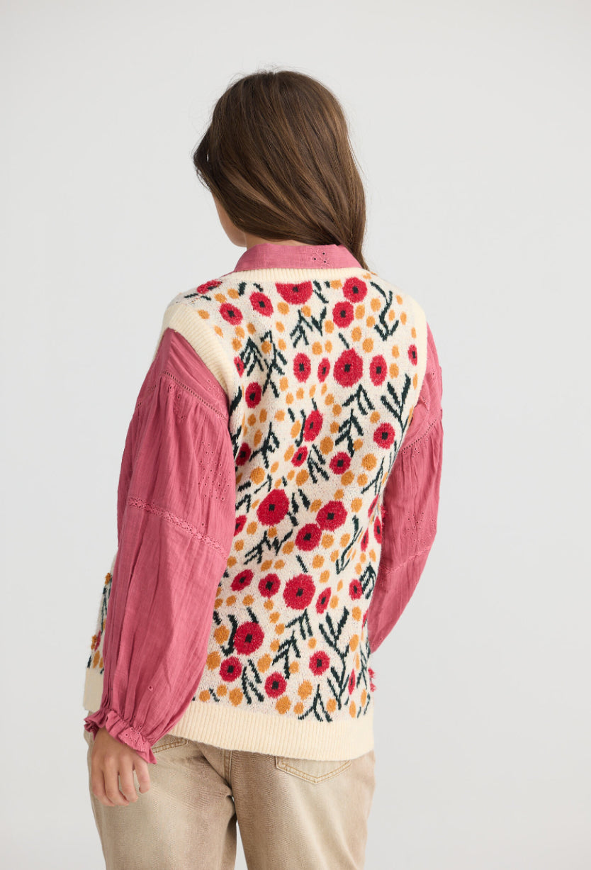 Flower Child Vee Neck Vest