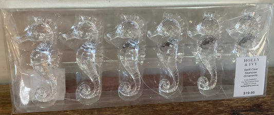 Clear seahorse set 6