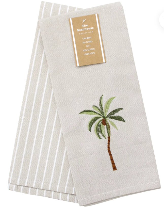 teatowel S/2 Palm Tree