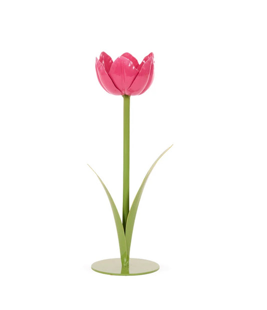 Pink Tulip Candle Holder 25cm