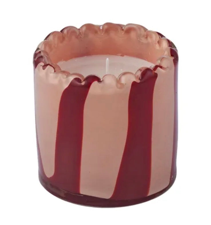 BILLIE 5% GLASS CANDLE 8X8CM ROSE/RED