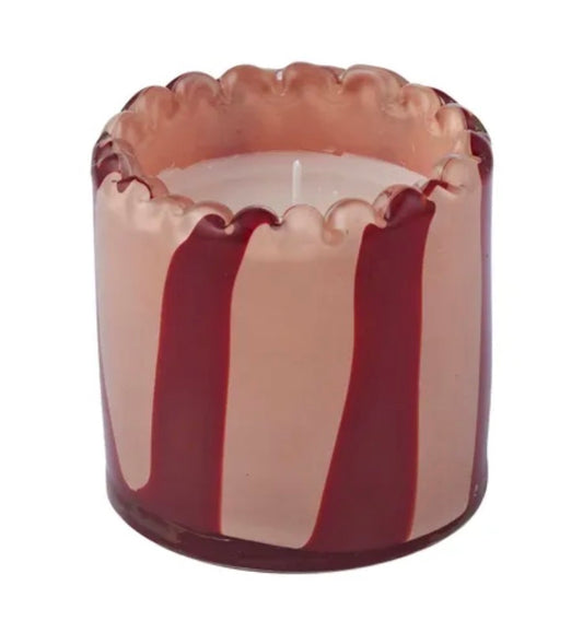 BILLIE 5% GLASS CANDLE 8X8CM ROSE/RED