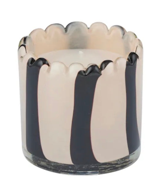 BILLIE 5% GLASS CANDLE 8X8CM IVORY/BLACK