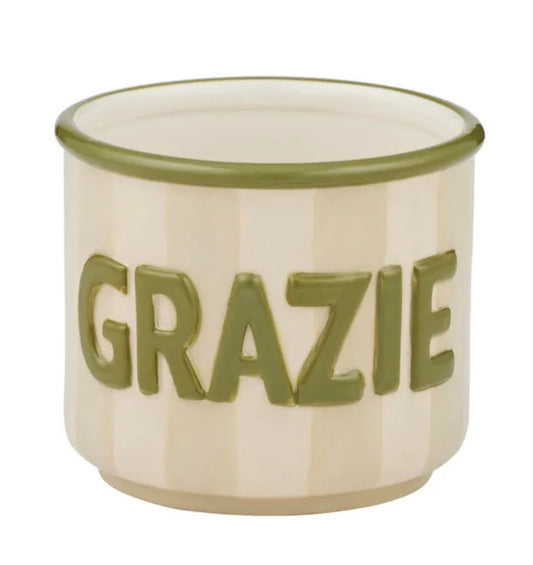 GRAZIE CERAMIC POT 14X12CM TAUPE/OLIVE