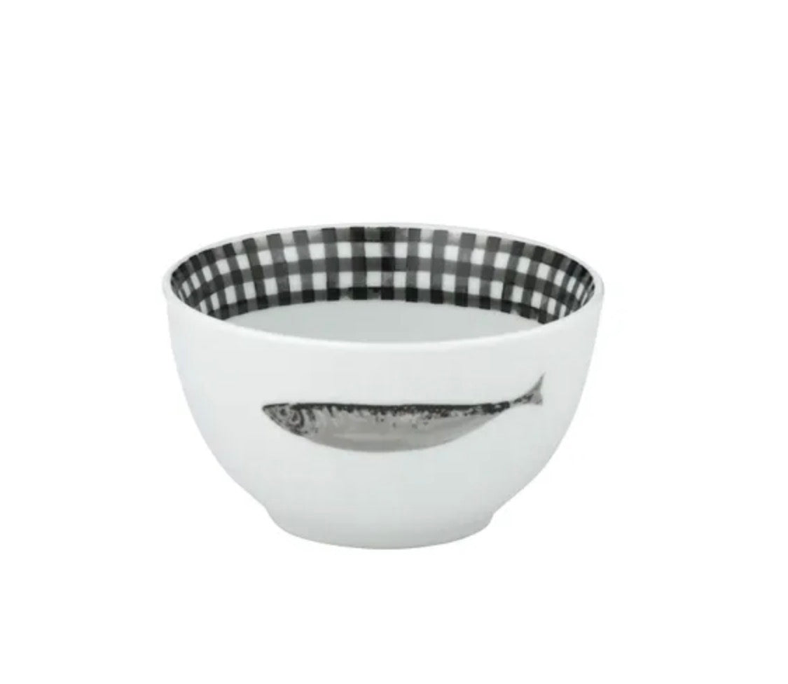 SICILIAN CERAMIC BOWL 11.5X6.5CM BLK/WHT