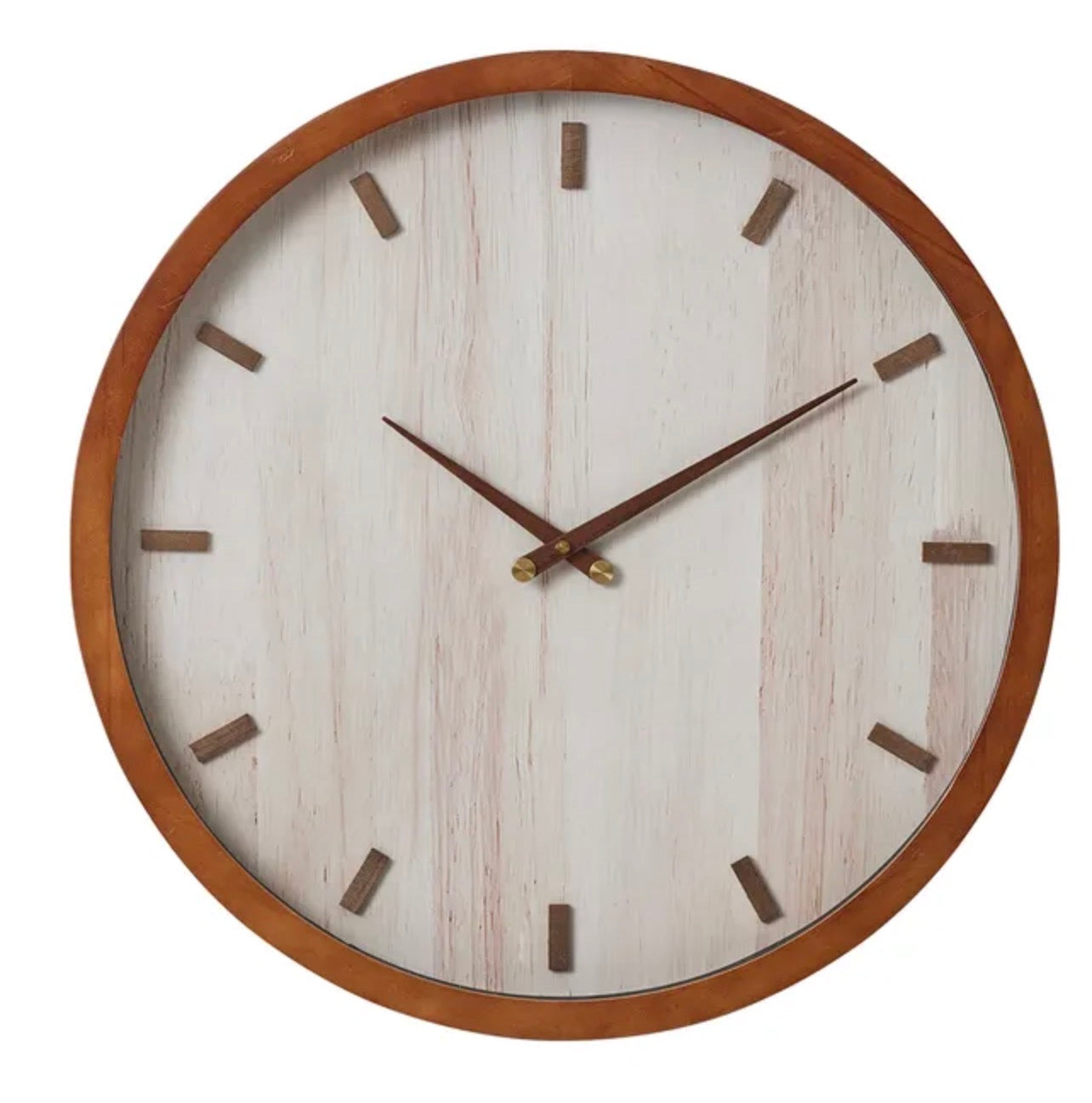 HEATHCOTE WOOD CLOCK 60CM WALNUT/NAT