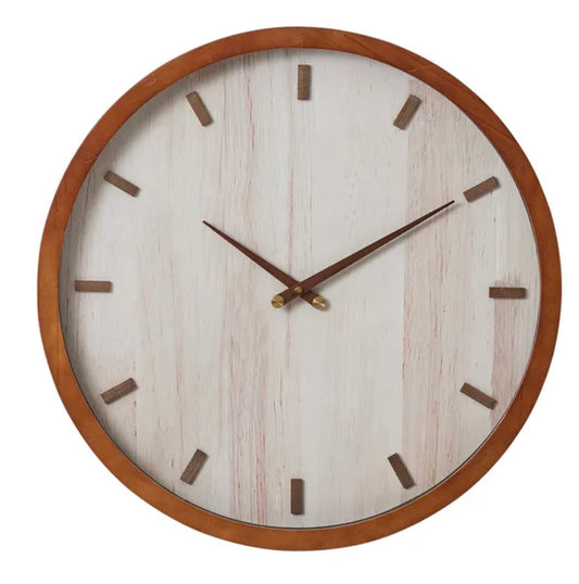 HEATHCOTE WOOD CLOCK 60CM WALNUT/NAT
