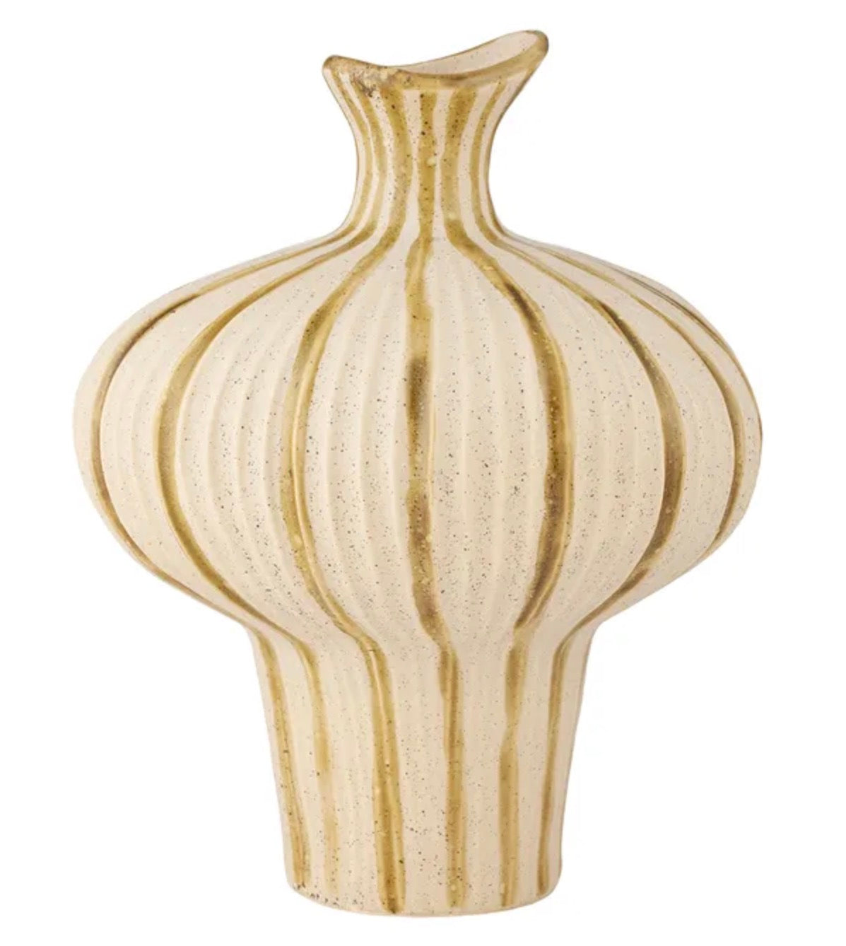 ALESSIA CERAMIC VASE 27X34CM IVORY/OLIVE