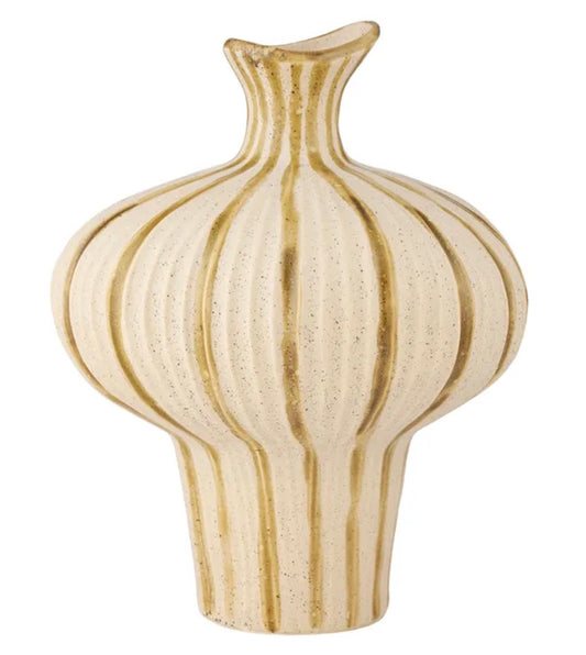 ALESSIA CERAMIC VASE 27X34CM IVORY/OLIVE