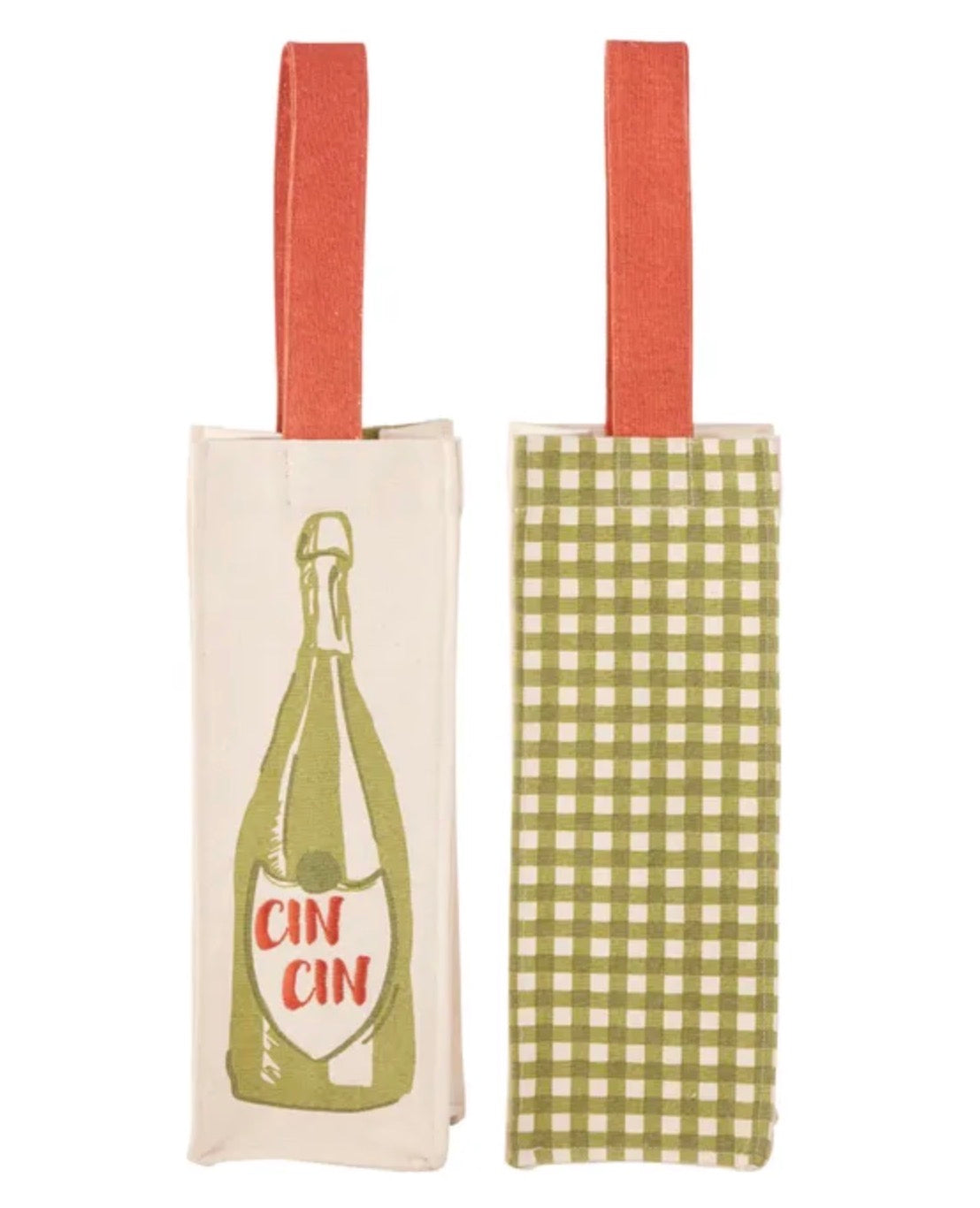 CIN CIN COTTON BOTTLE BAG 11X32CM OLIVE