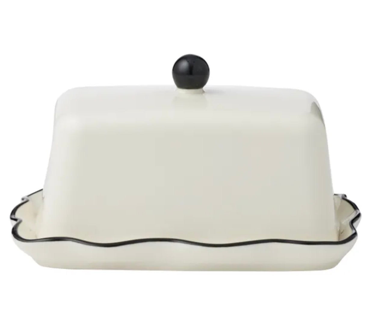 Winslow Cer Butter Dish Ivory/Black