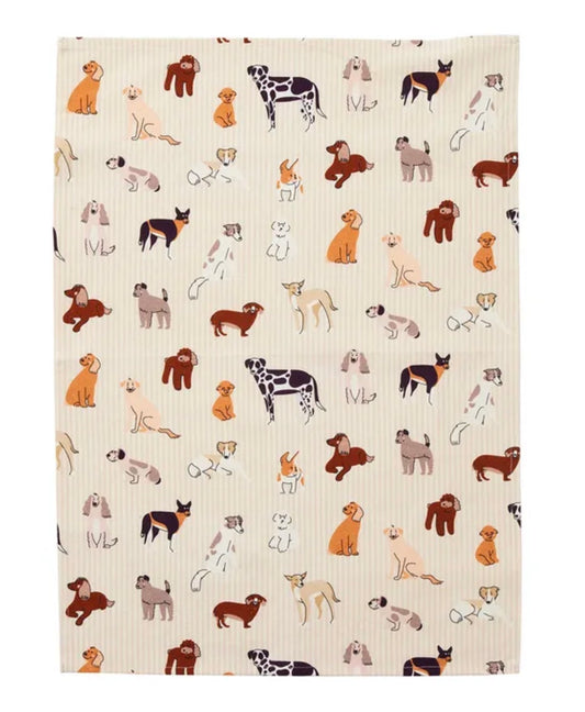 LE CHIEN COTTON TEATOWEL 50X70CM MULTI
